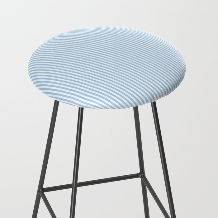 Chambray Blue Seersucker Stripe Stool Gallery Image 2