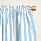 Chambray Blue Seersucker Stripe Window Curtain Gallery Image 2