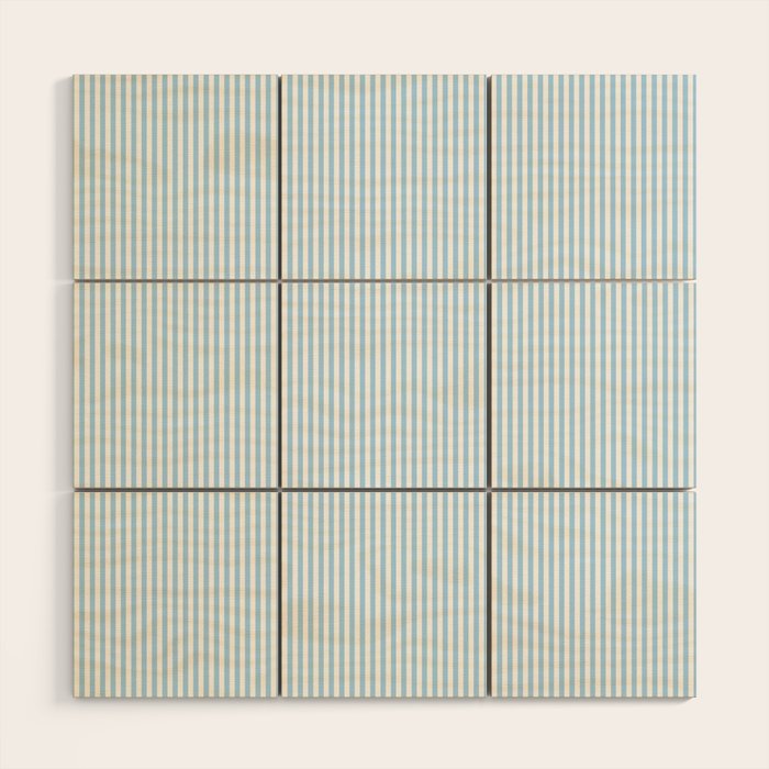Chambray Blue Seersucker Stripe Wood Wall Art Gallery Image 1