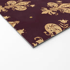 Fleur De Lis In Royal Burgundy and Gold Welcome Mat Gallery Image 2