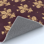 Fleur De Lis In Royal Burgundy and Gold Rug Gallery Image 4
