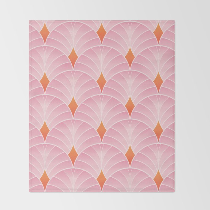 Diamonds & Petals: The Peach Edition Throw Blanket Gallery Image 2