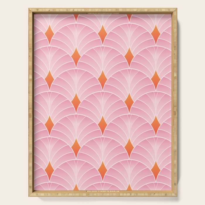 Diamonds & Petals: The Peach Edition Serving Tray Gallery Image 1