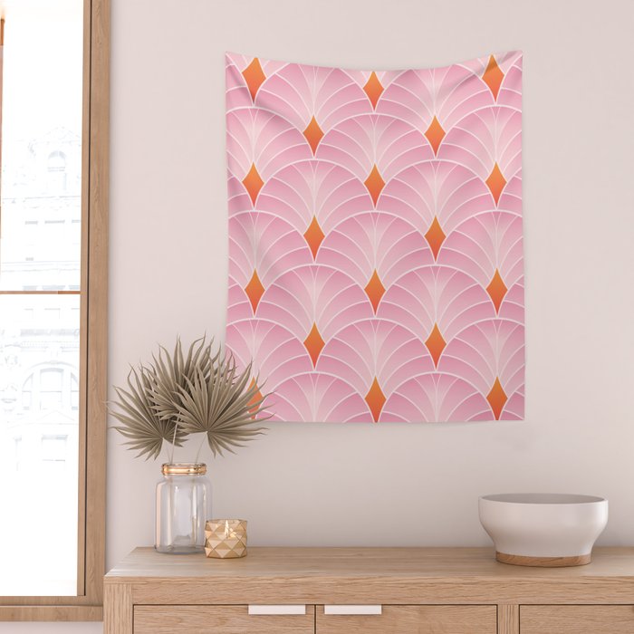 Diamonds & Petals: The Peach Edition Wall Tapestry Gallery Image 2
