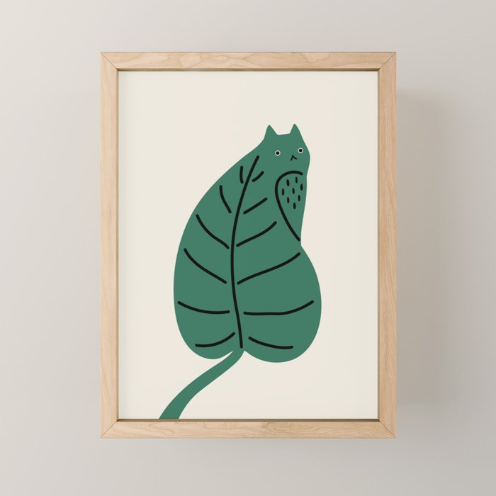 Cat and Plant 27 Mini Art Print Gallery Image 1