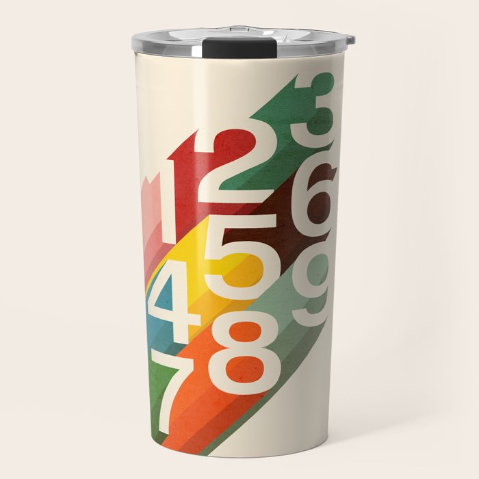Retro Numbers Travel Mug Gallery Image 1