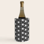 Geometric abstract modern black white stripes Wine Chiller Gallery Image 3