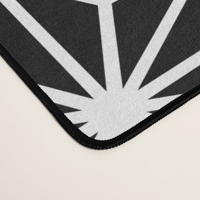 Geometric abstract modern black white stripes Desk Mat Gallery Image 4