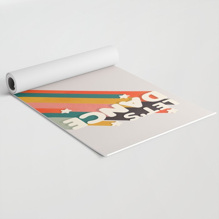 Let's Dance - retro rainbow typography Yoga Mat Gallery Image 2