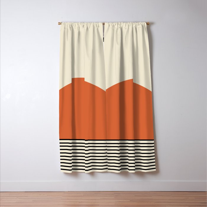 Sunrise Sunset I - Orange Black Window Curtain Gallery Image 3