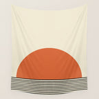 Sunrise Sunset I - Orange Black Wall Tapestry Gallery Image 4