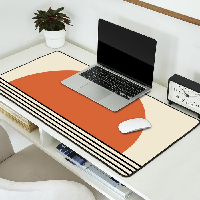 Sunrise Sunset I - Orange Black Desk Mat Gallery Image 2