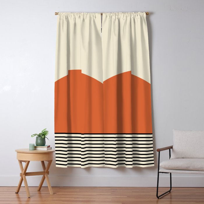 Sunrise Sunset I - Orange Black Window Curtain Gallery Image 5