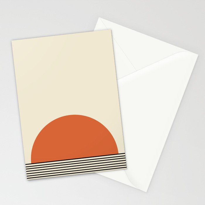 Sunrise Sunset I - Orange Black Stationery Card Gallery Image 2