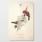 Bird Divinations: White-Winged Cross Bill (about: almanacofbirds.org) Cutting Board Gallery Image 1