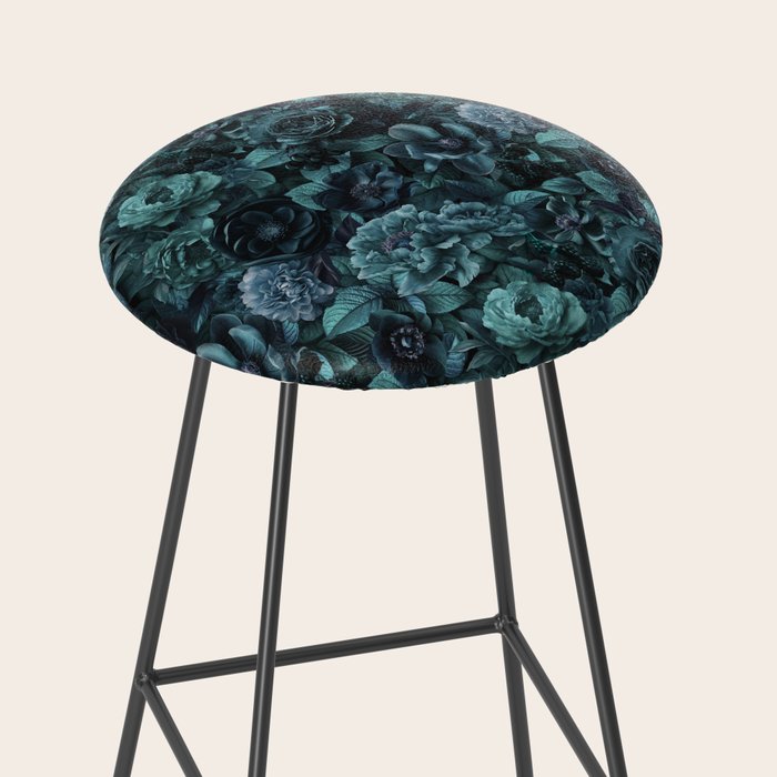 Lush Moody Flowers Baroque Teal Grandeur Stool Gallery Image 2
