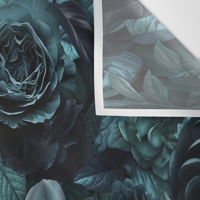 Lush Moody Flowers Baroque Teal Grandeur Wall Tapestry Gallery Image 3