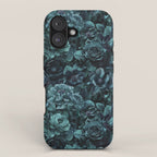 Lush Moody Flowers Baroque Teal Grandeur iPhone Case Gallery Image 1