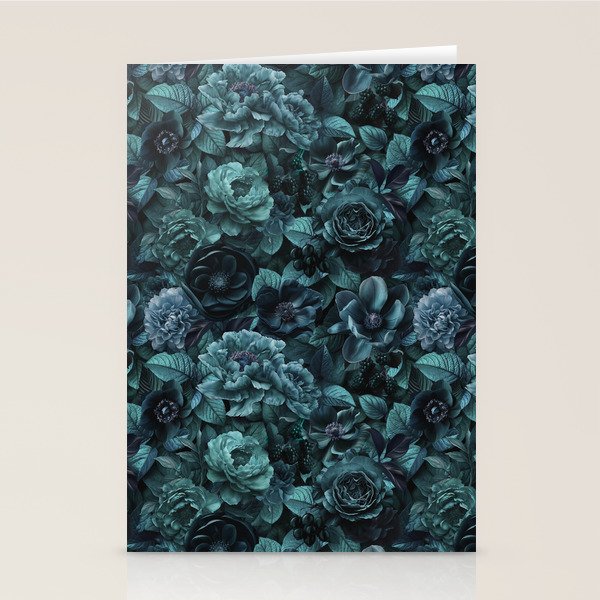 Lush Moody Flowers Baroque Teal Grandeur Stationery Card Gallery Image 2