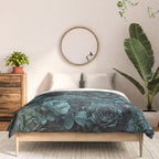 Lush Moody Flowers Baroque Teal Grandeur Comforter Gallery Image 3