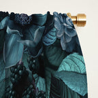 Lush Moody Flowers Baroque Teal Grandeur Window Curtain Gallery Image 2