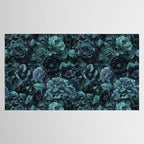 Lush Moody Flowers Baroque Teal Grandeur Tablecloth Gallery Image 2