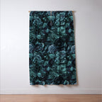 Lush Moody Flowers Baroque Teal Grandeur Window Curtain Gallery Image 3