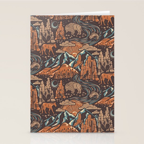 Wild West - Brown, Orange, and Blue  Stationery Card Gallery Image 1
