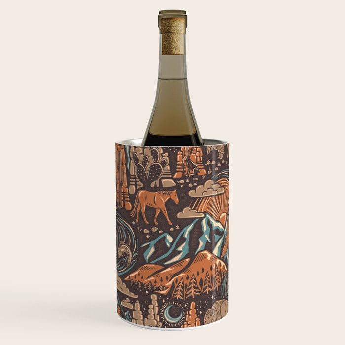 Wild West - Brown, Orange, and Blue  Wine Chiller Gallery Image 2