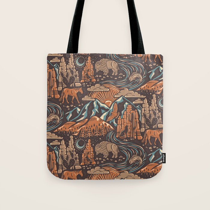 Wild West - Brown, Orange, and Blue  Tote Bag Gallery Image 1