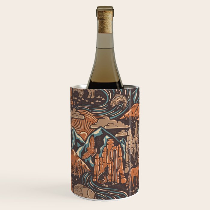 Wild West - Brown, Orange, and Blue  Wine Chiller Gallery Image 1