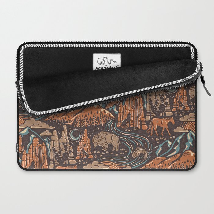Wild West - Brown, Orange, and Blue  Laptop Sleeve Gallery Image 2