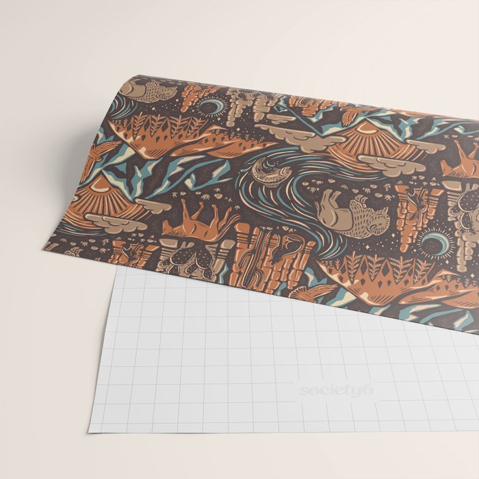 Wild West - Brown, Orange, and Blue  Wrapping Paper Gallery Image 2