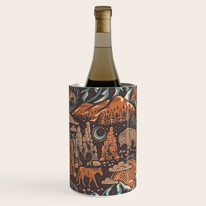 Wild West - Brown, Orange, and Blue  Wine Chiller Gallery Image 3