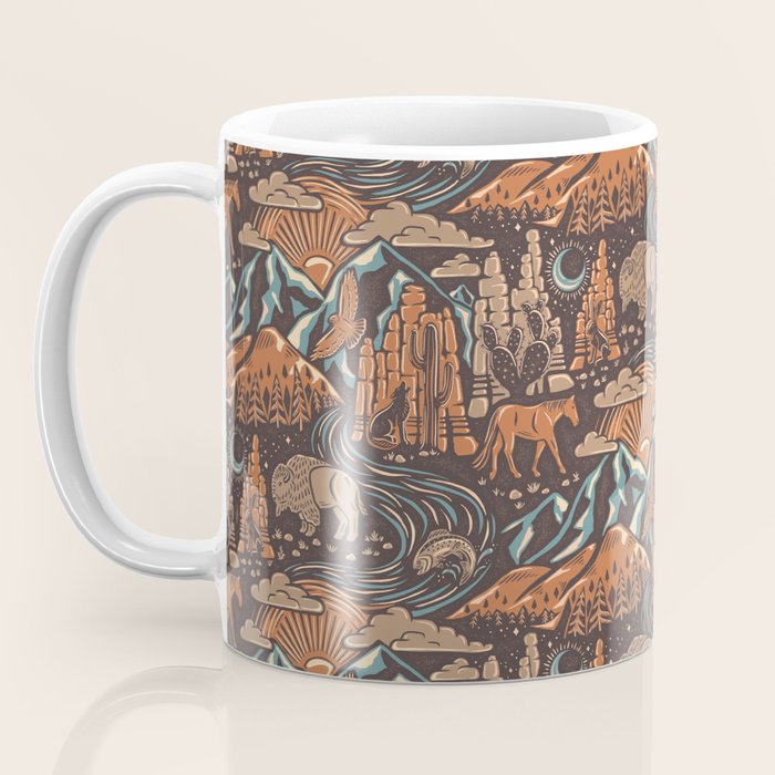 Wild West - Brown, Orange, and Blue  Coffee Mug Gallery Image 3