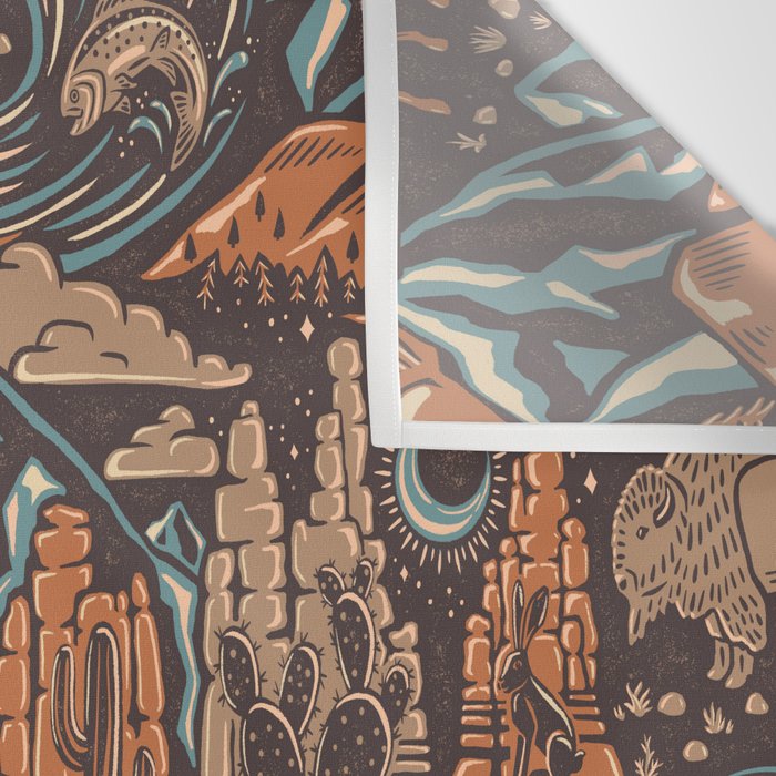 Wild West - Brown, Orange, and Blue  Wall Tapestry Gallery Image 3