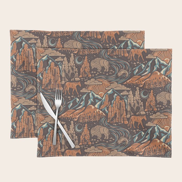 Wild West - Brown, Orange, and Blue  Placemat Gallery Image 1
