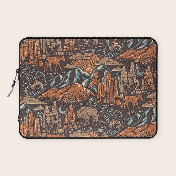 Wild West - Brown, Orange, and Blue  Laptop Sleeve Gallery Image 1