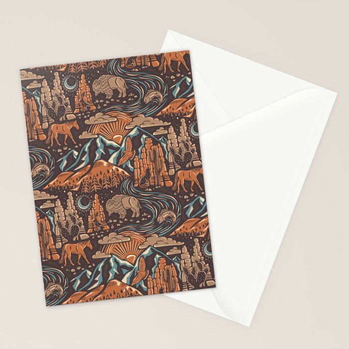 Wild West - Brown, Orange, and Blue  Stationery Card Gallery Image 2
