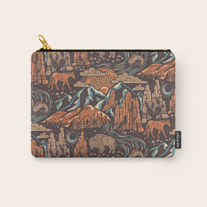 Wild West - Brown, Orange, and Blue  Carry All Pouch Gallery Image 1