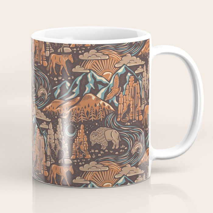 Wild West - Brown, Orange, and Blue  Coffee Mug Gallery Image 1