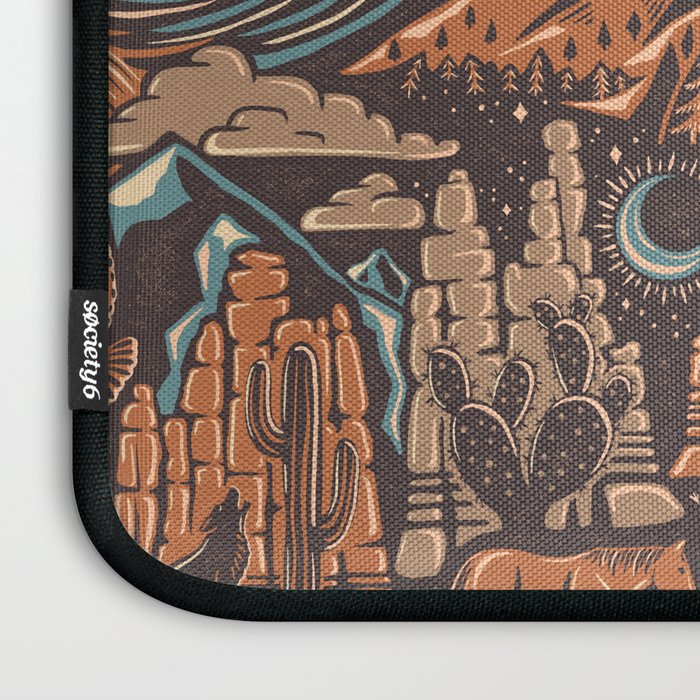 Wild West - Brown, Orange, and Blue  Laptop Sleeve Gallery Image 3