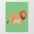 Father and Baby Lion Poster Gallery Image 4
