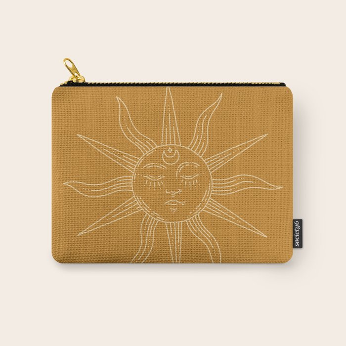 Boho Sun Drawing XIX Gold Carry All Pouch Gallery Image 1