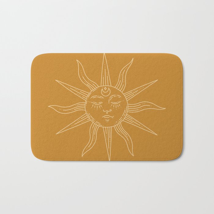 Boho Sun Drawing XIX Gold Bath Mat Gallery Image 1
