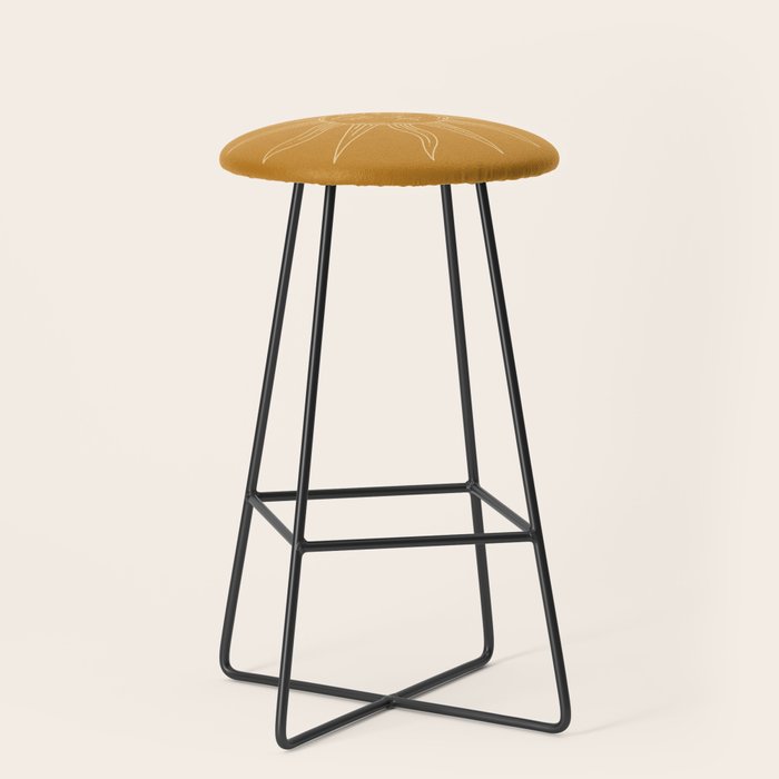 Boho Sun Drawing XIX Gold Stool Gallery Image 1