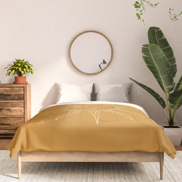 Boho Sun Drawing XIX Gold Comforter Gallery Image 3