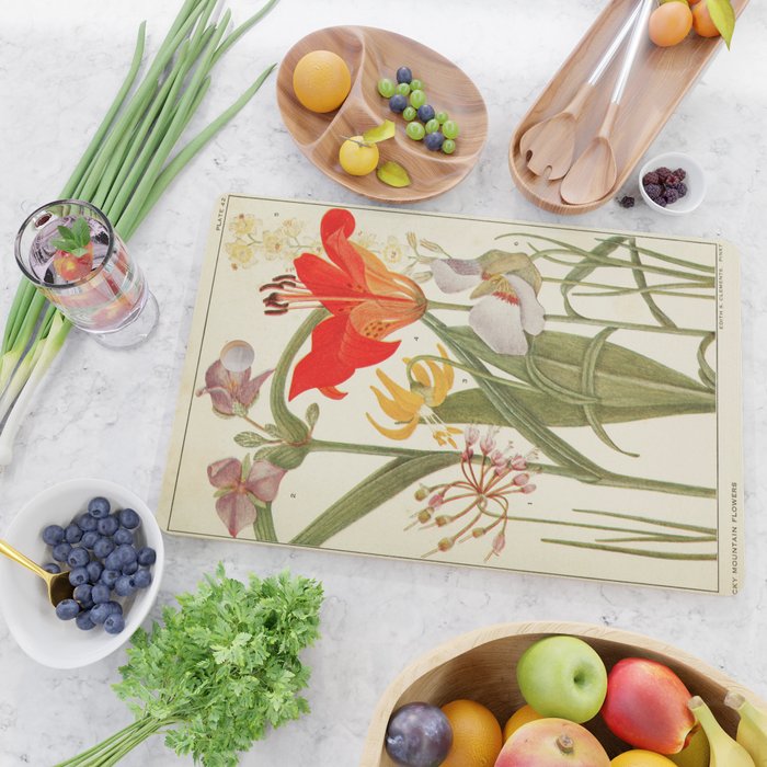 Wildflowers from "Rocky Mountain Flowers" (1914) by Edith Clements (benefitting The Nature Conservancy) Cutting Board Gallery Image 2