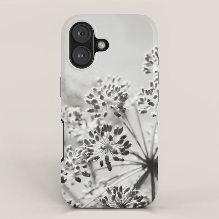botanical abstract photograph no. 6 - black and white photography modern floral iPhone Case Gallery Image 1