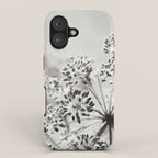 botanical abstract photograph no. 6 - black and white photography modern floral iPhone Case Gallery Image 1